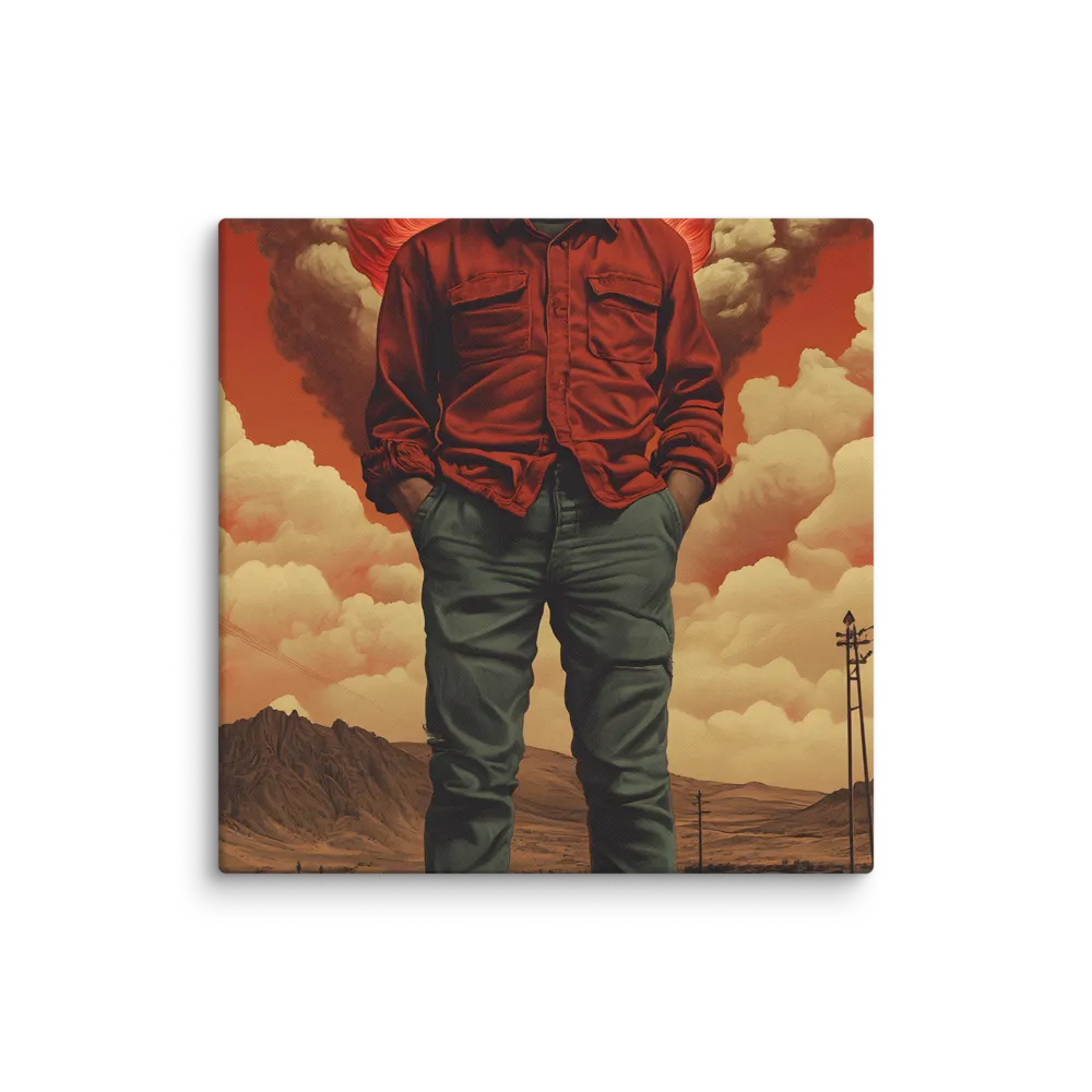 Defiant Spirit in a Surreal Landscape | Canvas | 18″×18″