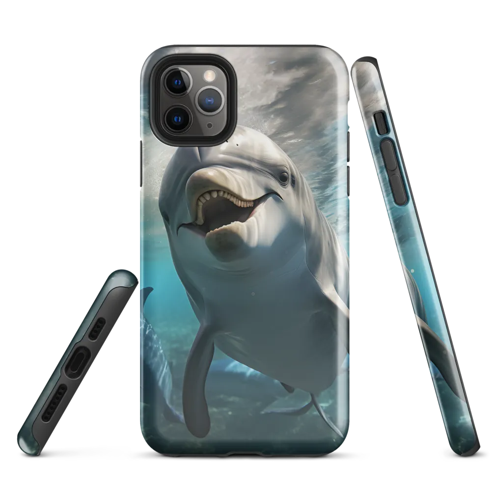 Beneath the Waves: A Dolphin's Dance | Phone Case |  11 Pro Max | Tough Case | Glossy