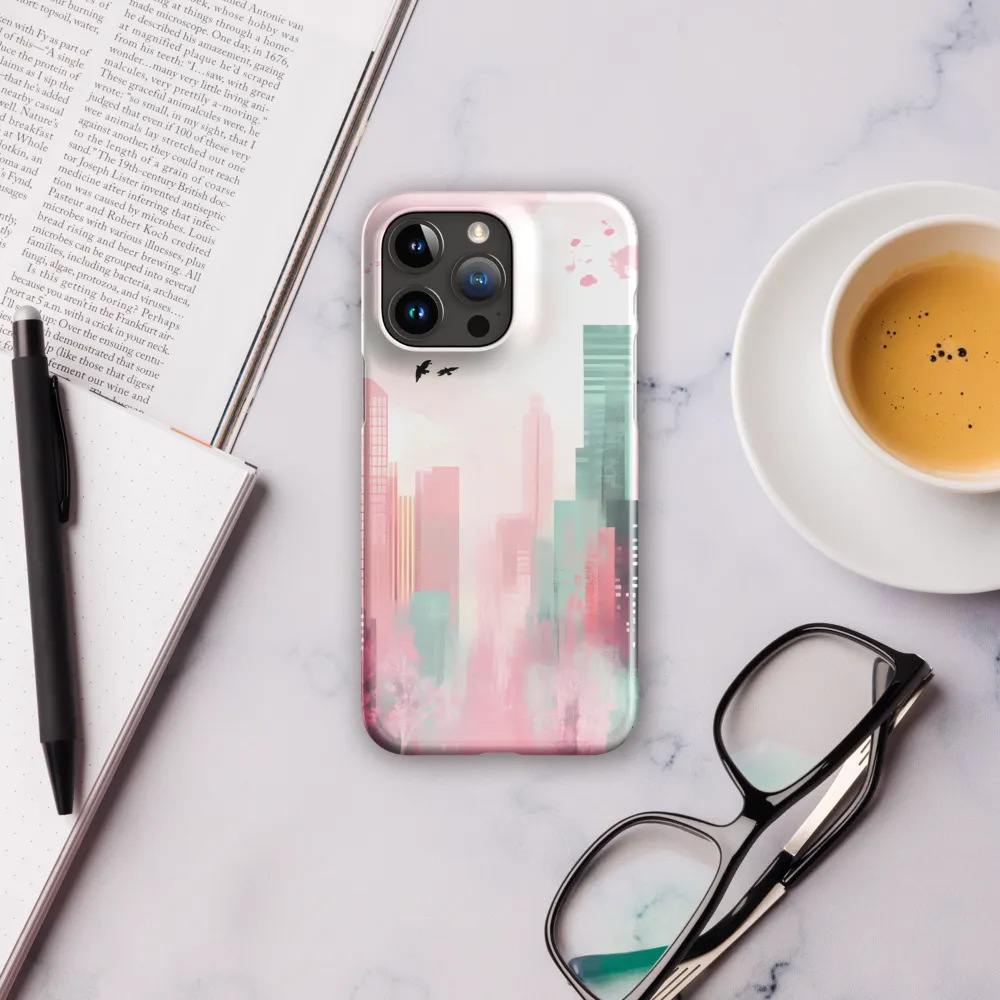 Dreamy Cityscape in Pink and Cyan