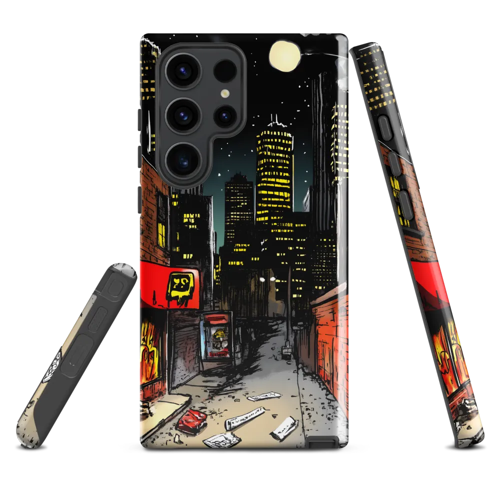 Nocturnal Cityscape: The Hidden Alley | Phone Case |  S23 Ultra | Tough Case | Glossy