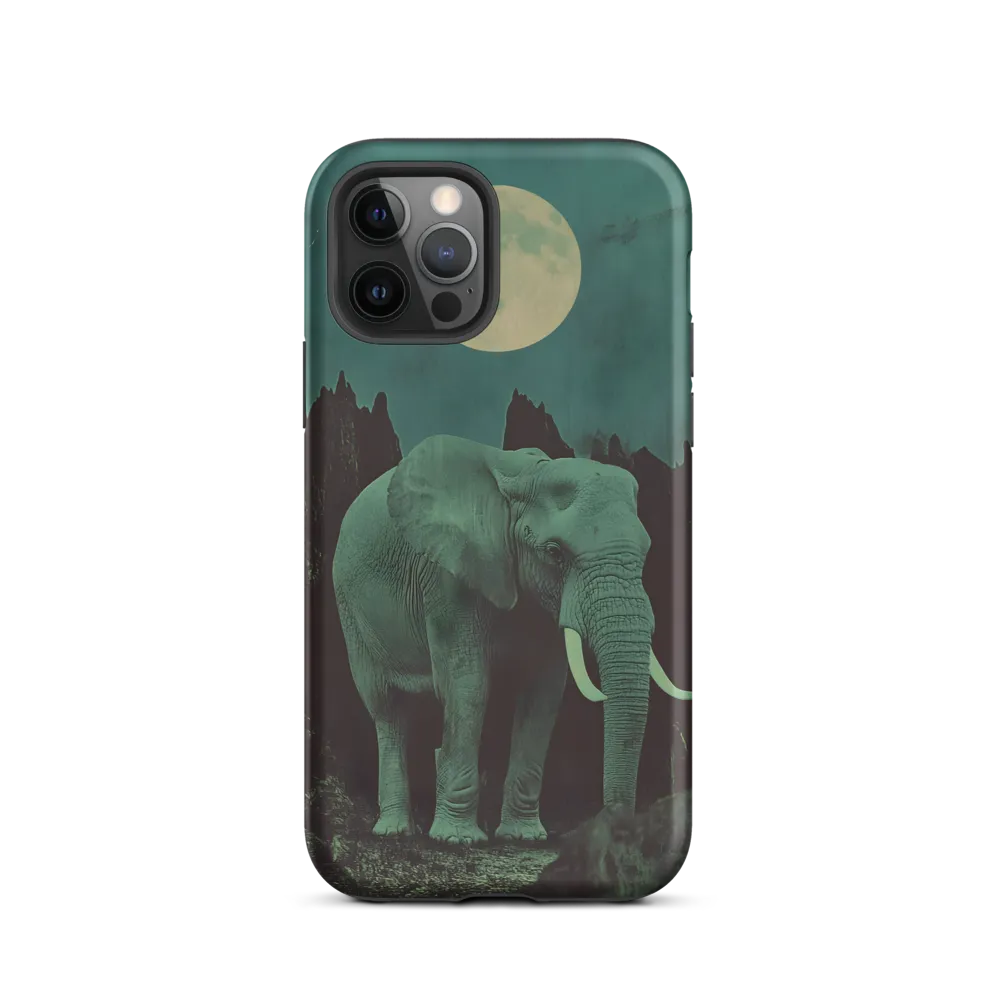 Ethereal Presence: Elephant Under a Full Moon
