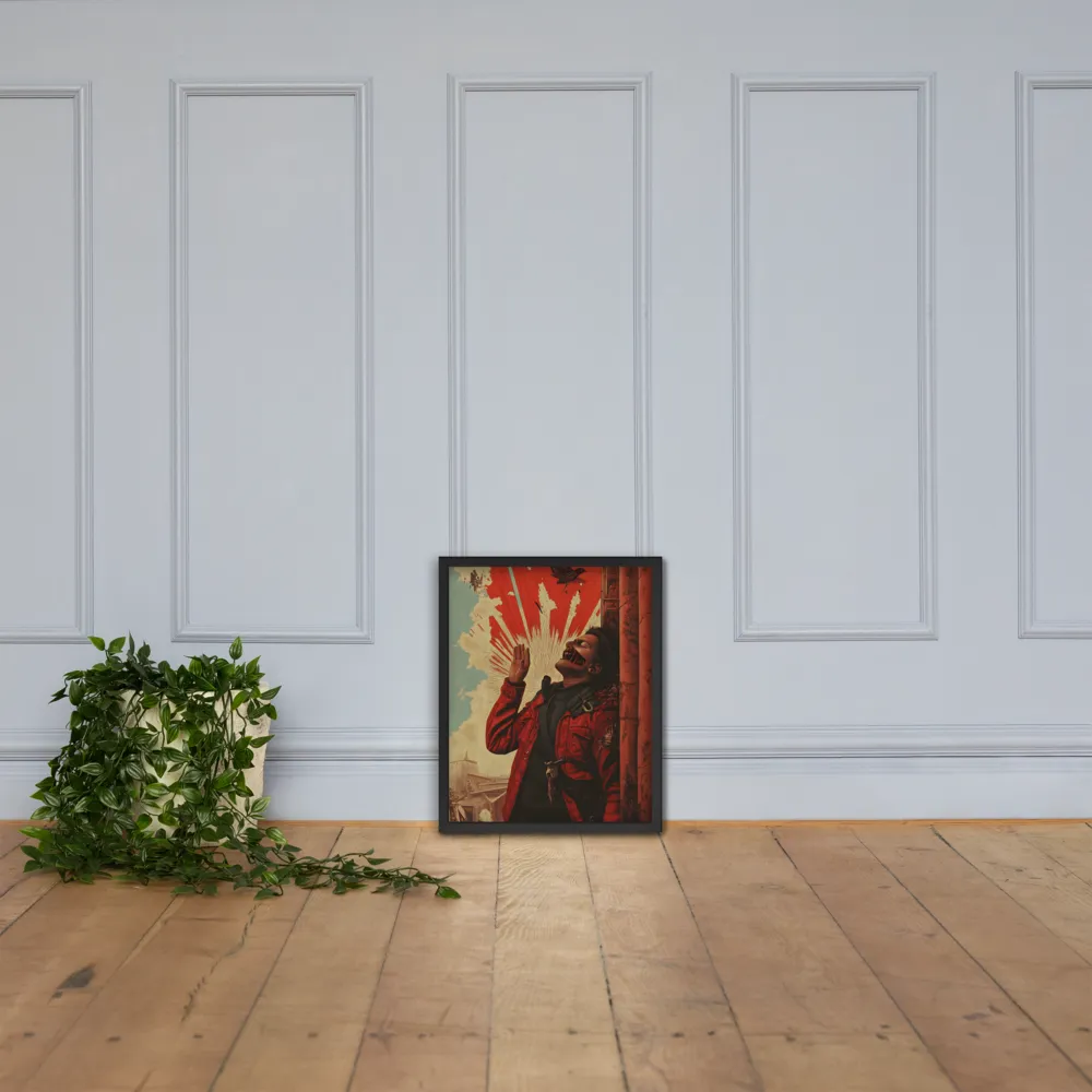 Defiant Echoes of Ruin | Poster with Black Frame | 16″×20″