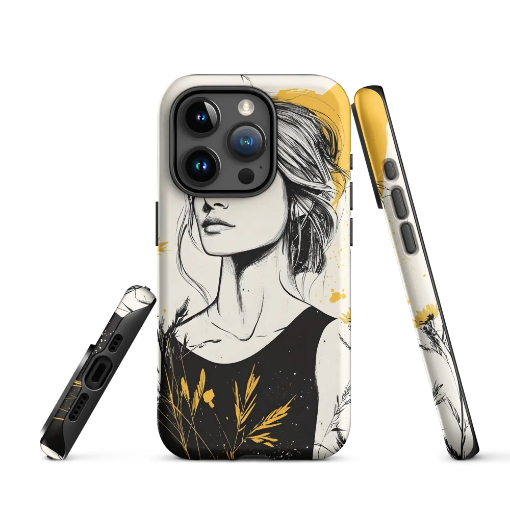 Golden Bloom — Portrait with Botanicals
