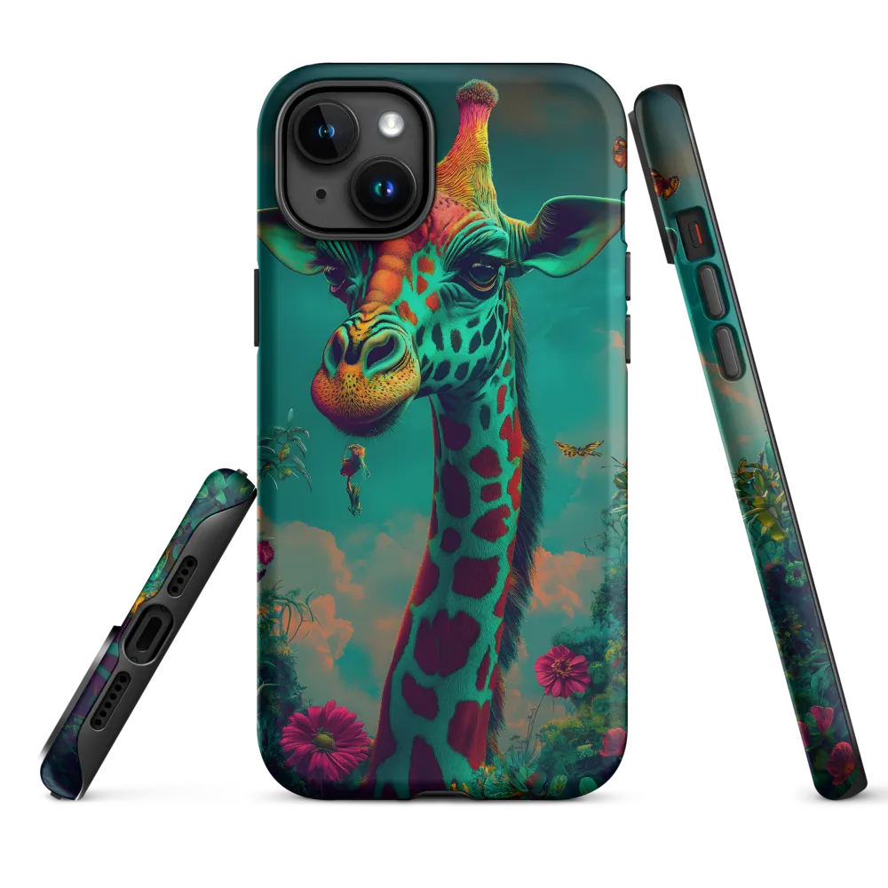 Whimsical Giraffe Among Blossoms
