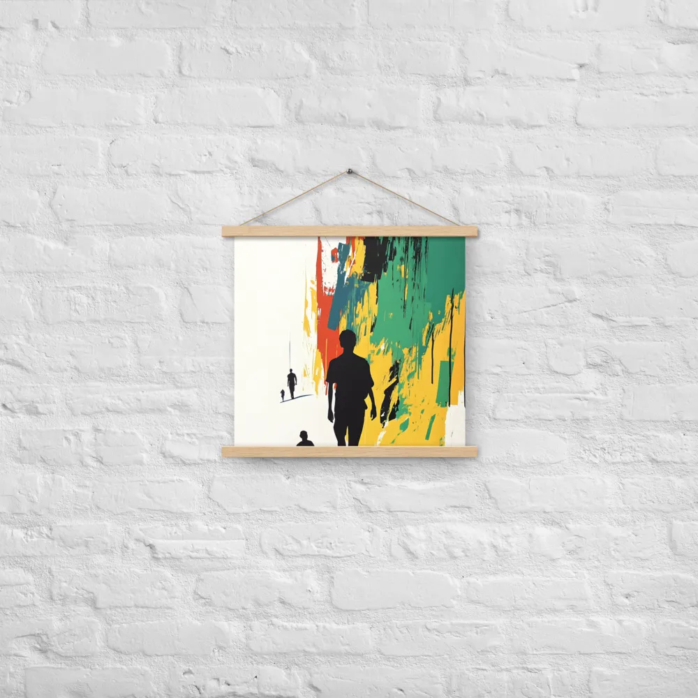 Journey of Silhouettes | Poster With Oak Wood Hanger | 18″×18″