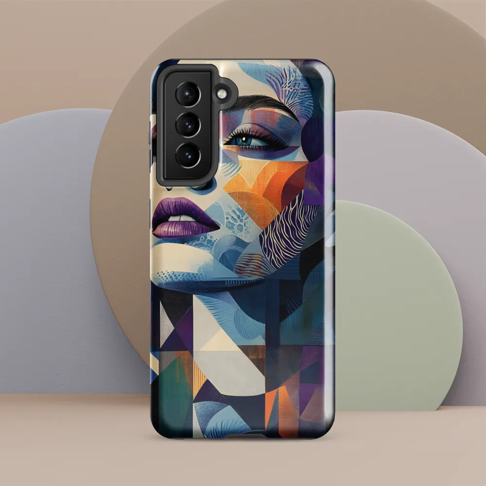 Fragmented Mystery: A Modern Portrait | Phone Case |  S21 | Tough Case | Glossy