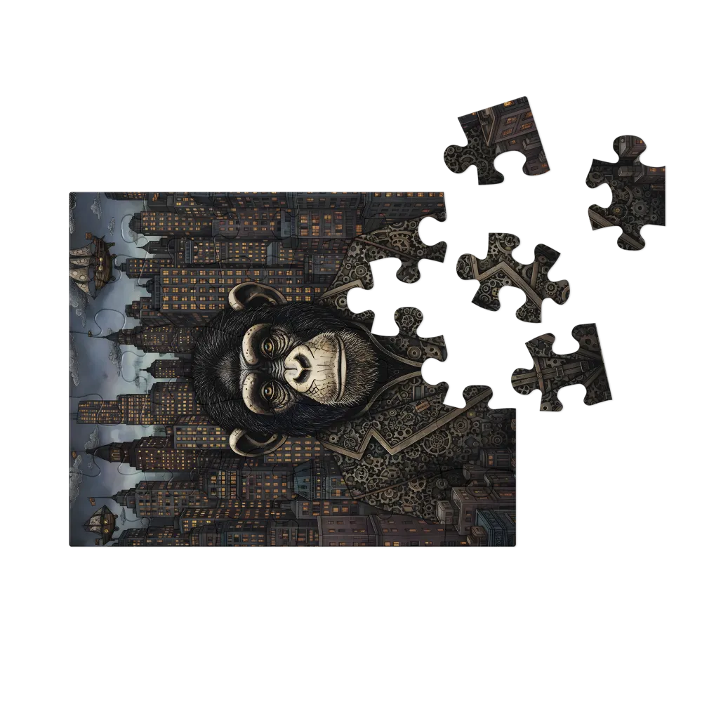 Steampunk Gentleman Chimp 
 Jigsaw Puzzle in Tin Box