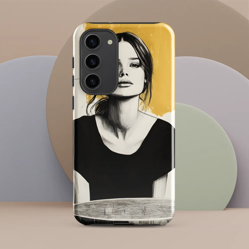 Golden Serenity: A Minimalist Portrait