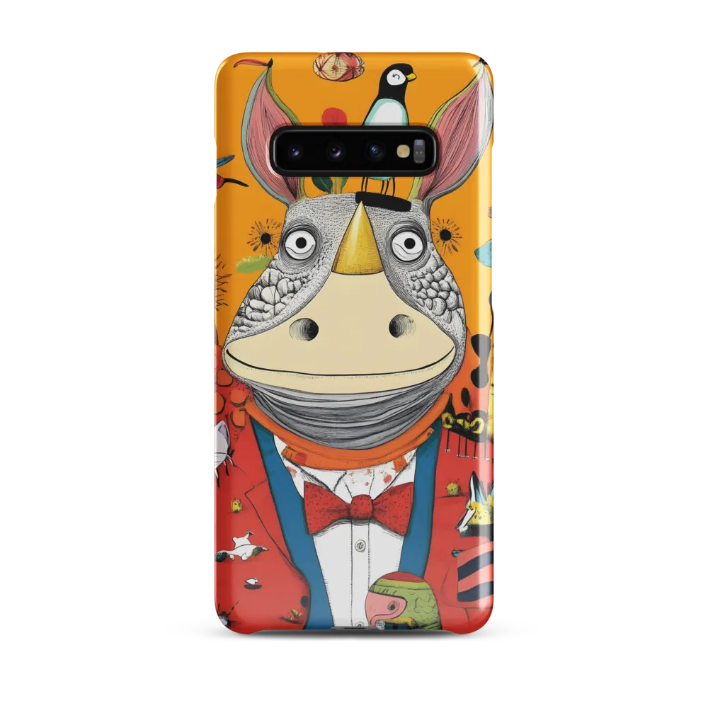 Whimsical Rhinoceros: A Playful Encounter | Phone Case |  S10 Plus | Snap Case | Glossy