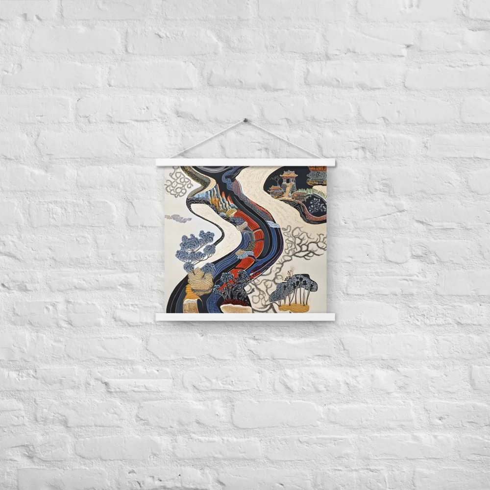 Flow of Tranquility | Poster With White Wood Hanger | 18″×18″