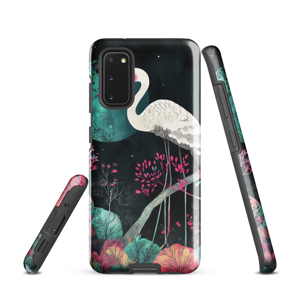 Ethereal Presence: Heron in a Floral Dreamscape