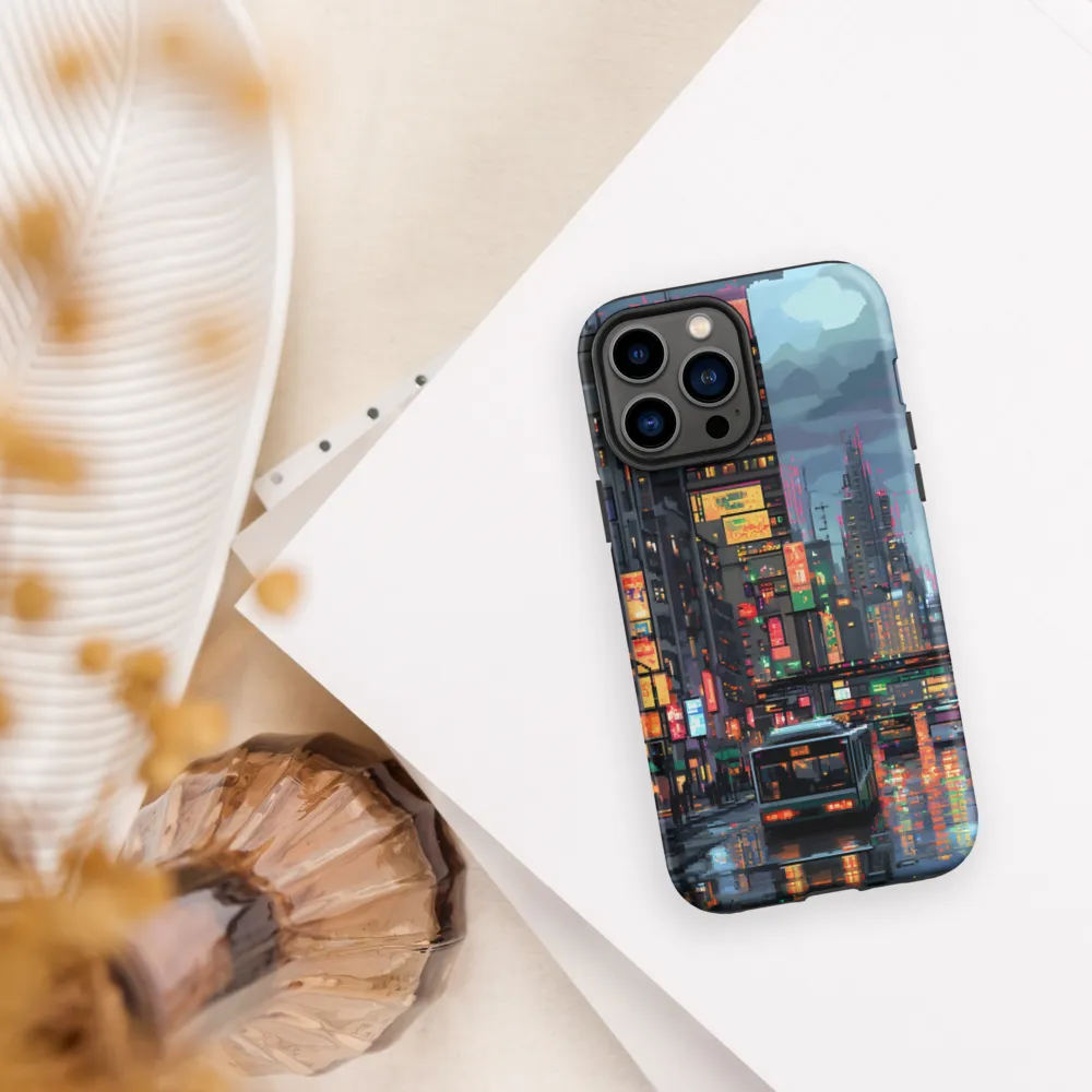 Neon Dreams: A Pixelated Urban Night