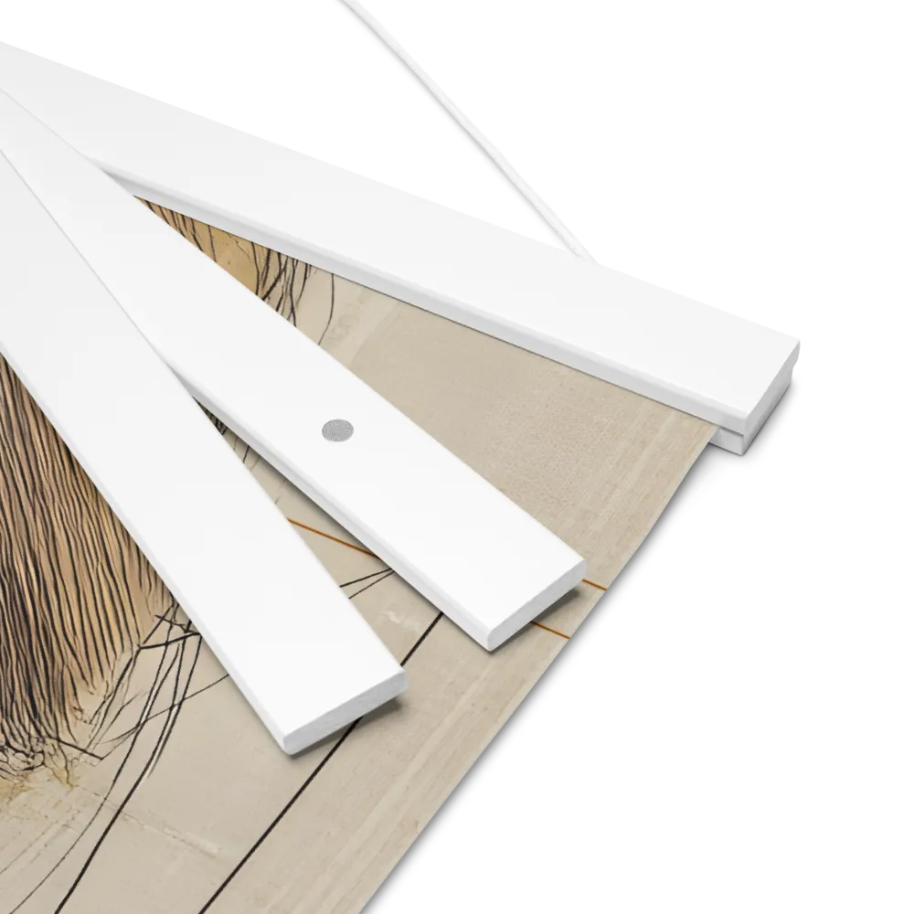 Geometric Elegance: A Modern Portrait | Poster With White Wood Hanger | 16″×16″