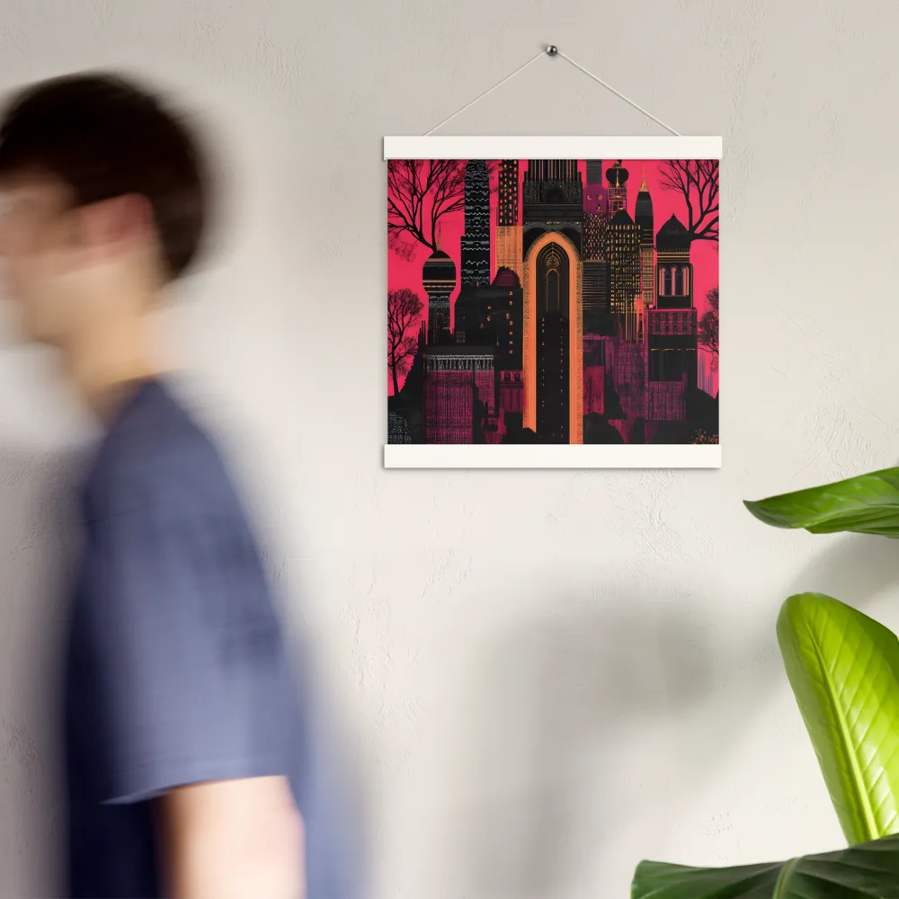 Urban Reverie | Poster With White Wood Hanger | 12″×12″