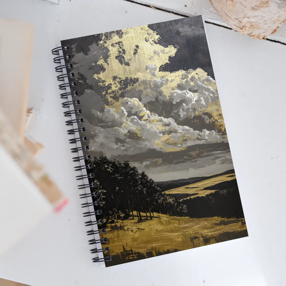 Golden Serenity in a Dramatic Sky | Spiral Notebook