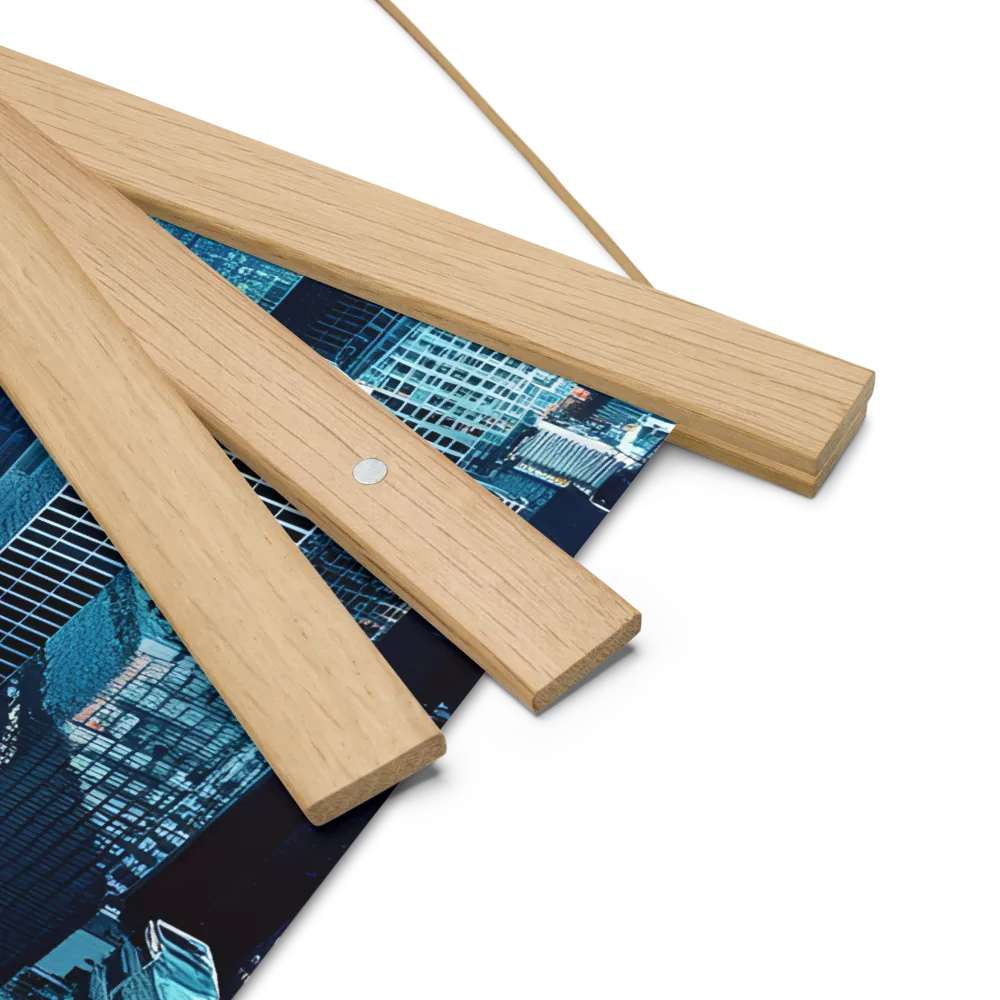 Dynamic Urban Symphony | Poster With Oak Wood Hanger | 14″×14″