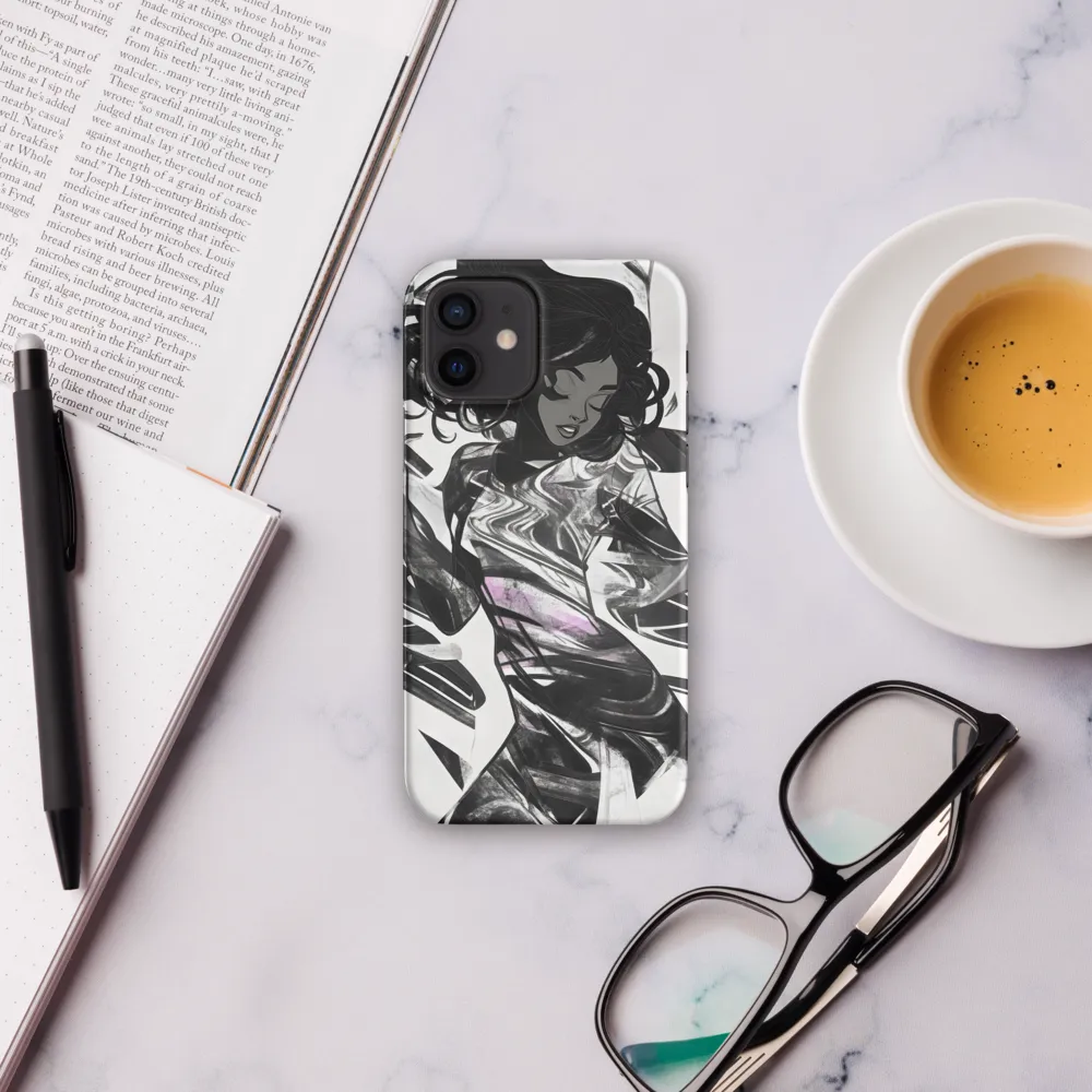 Fluid Grace: The Dance of Shadows | Phone Case |  12 | Snap Case | Matte