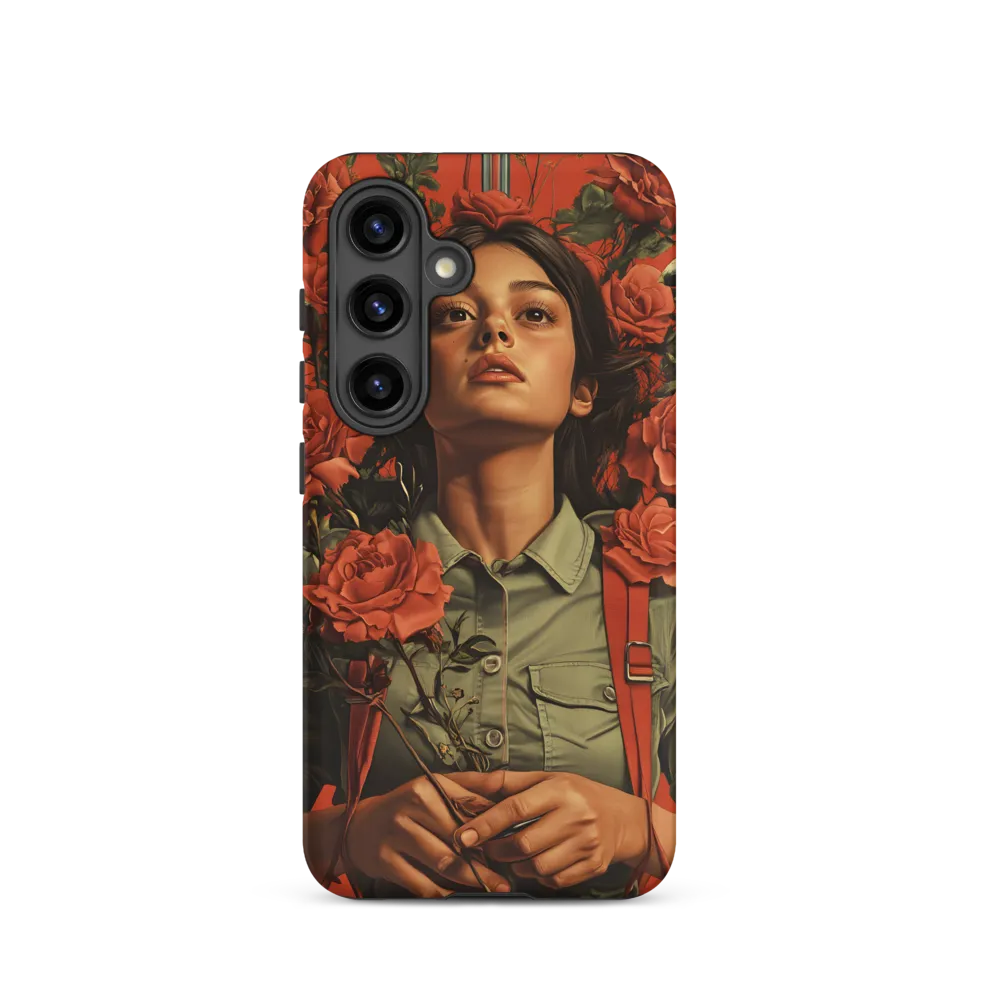 Harmony and Strength: A Portrait Among Roses