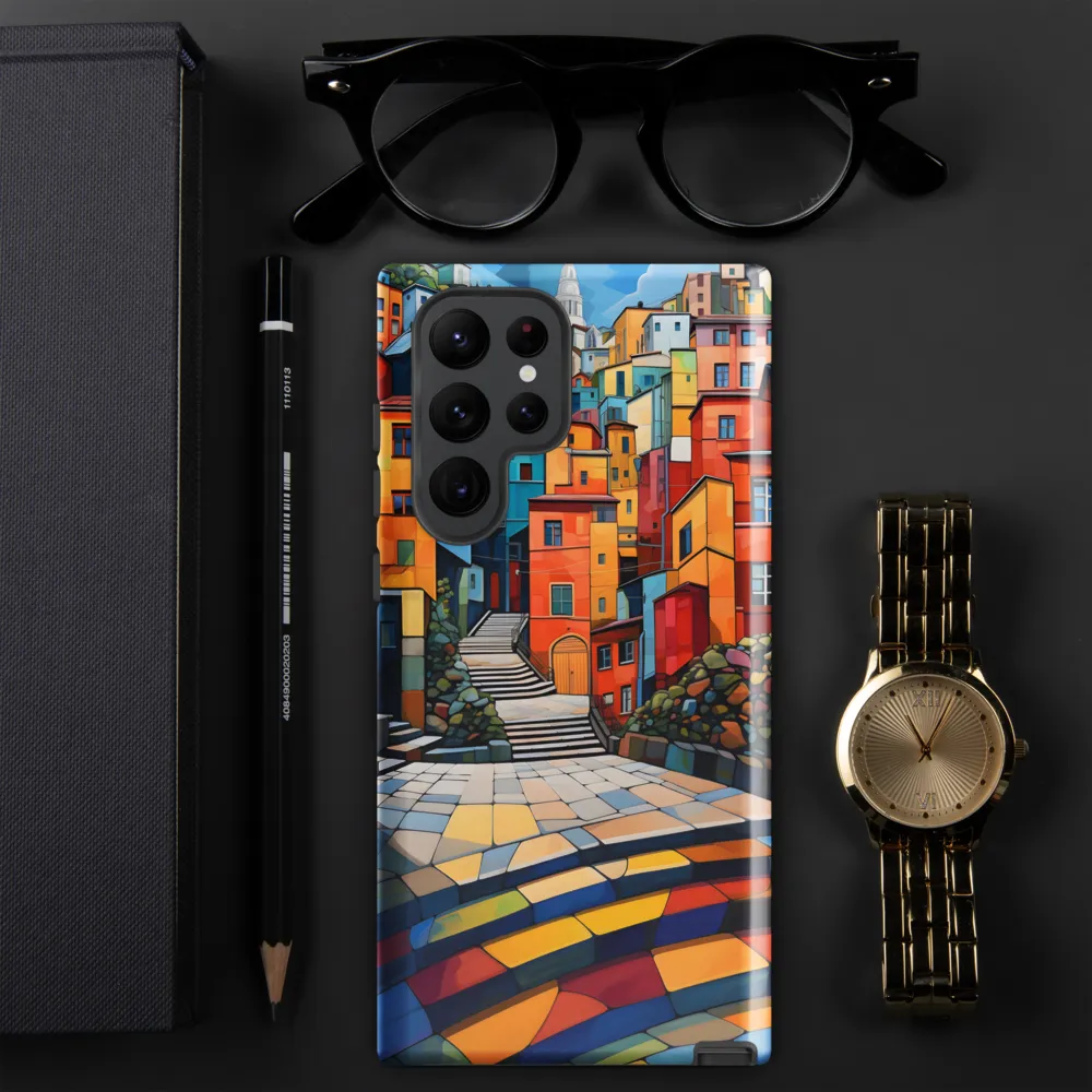 Vibrant Village: A Cubist Journey