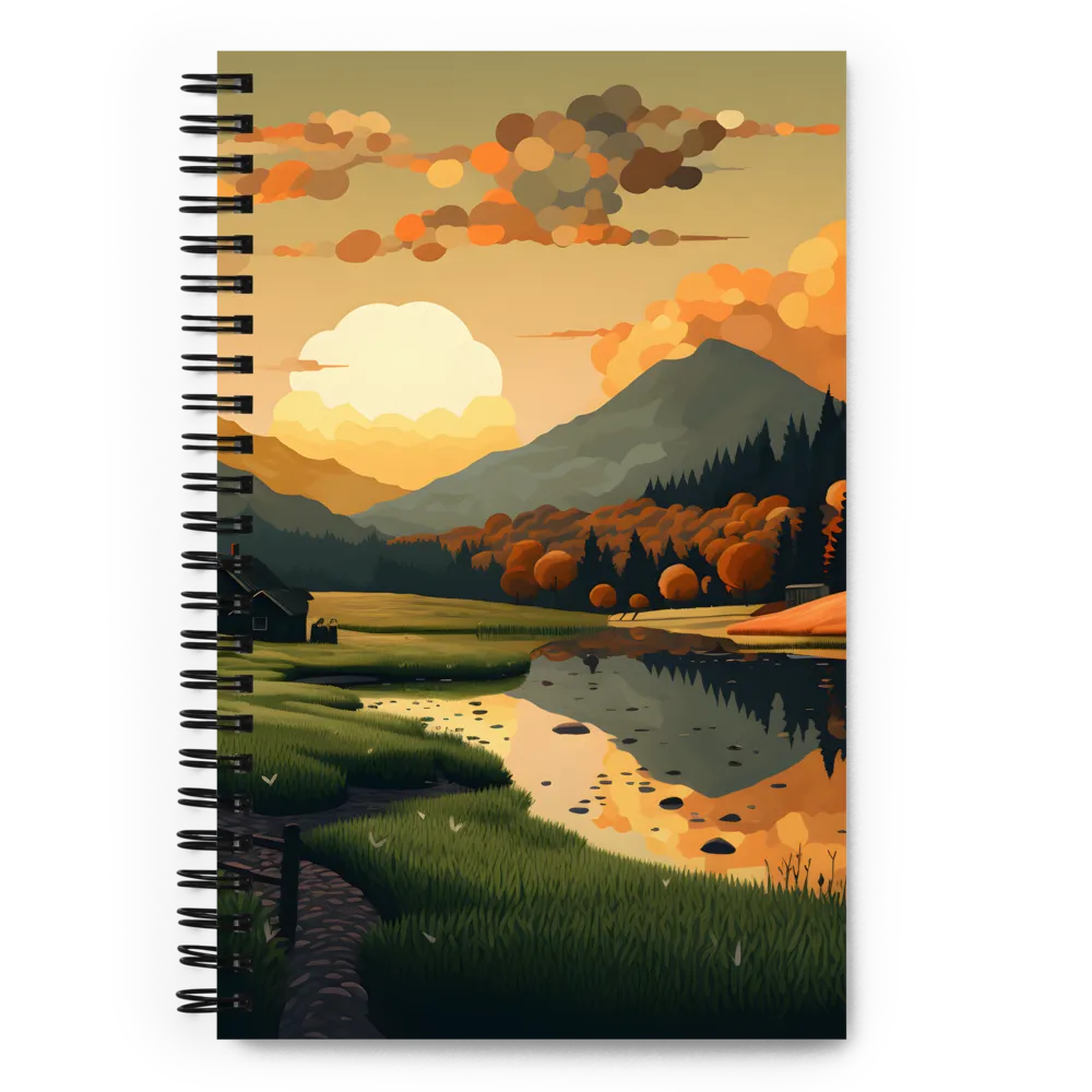 Whispers of Autumn: A Tranquil Evening | Spiral Notebook