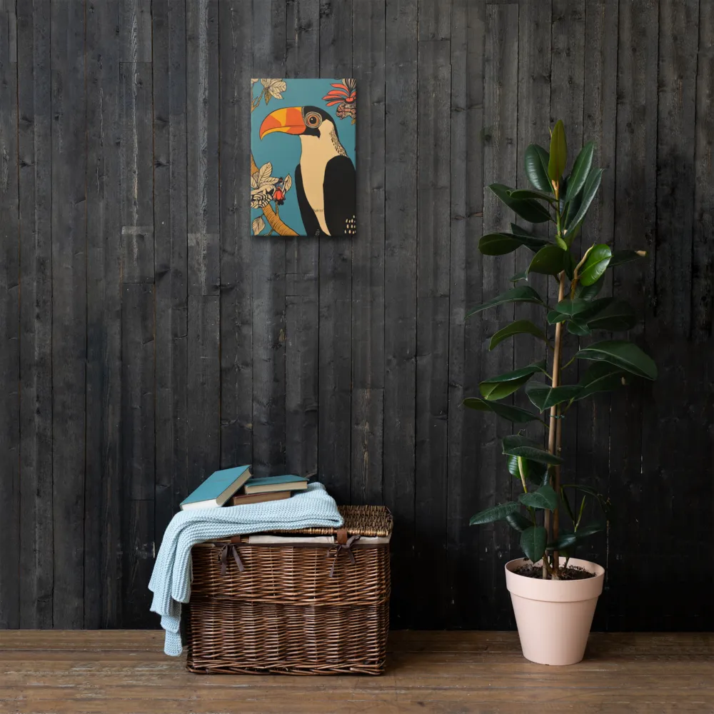 Tropical Majesty: The Toucan at Rest | Thin Canvas | 12″×18″