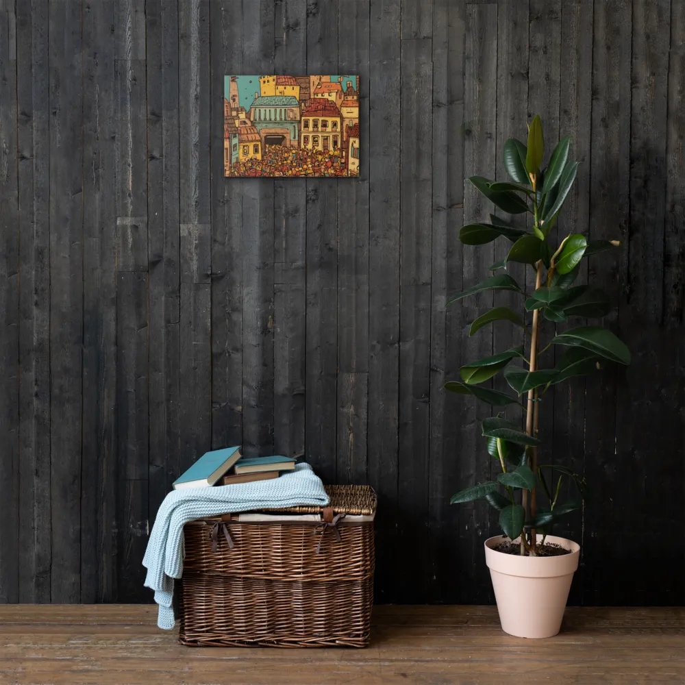 The Quirky City Gathering | Thin Canvas | 12″×16″