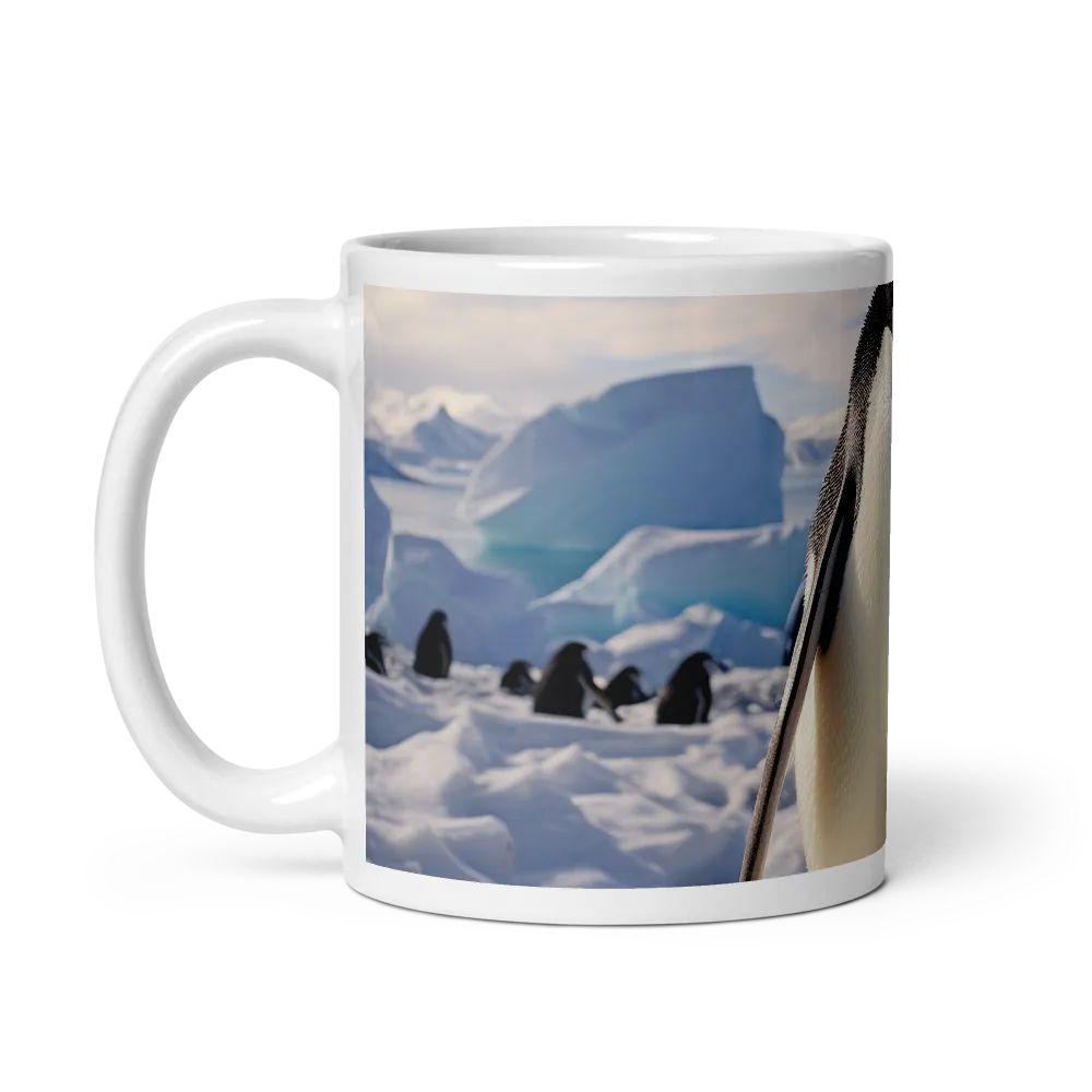 Solitary Majesty: Arctic Penguin on Ice | Mug with White inside | 11 oz