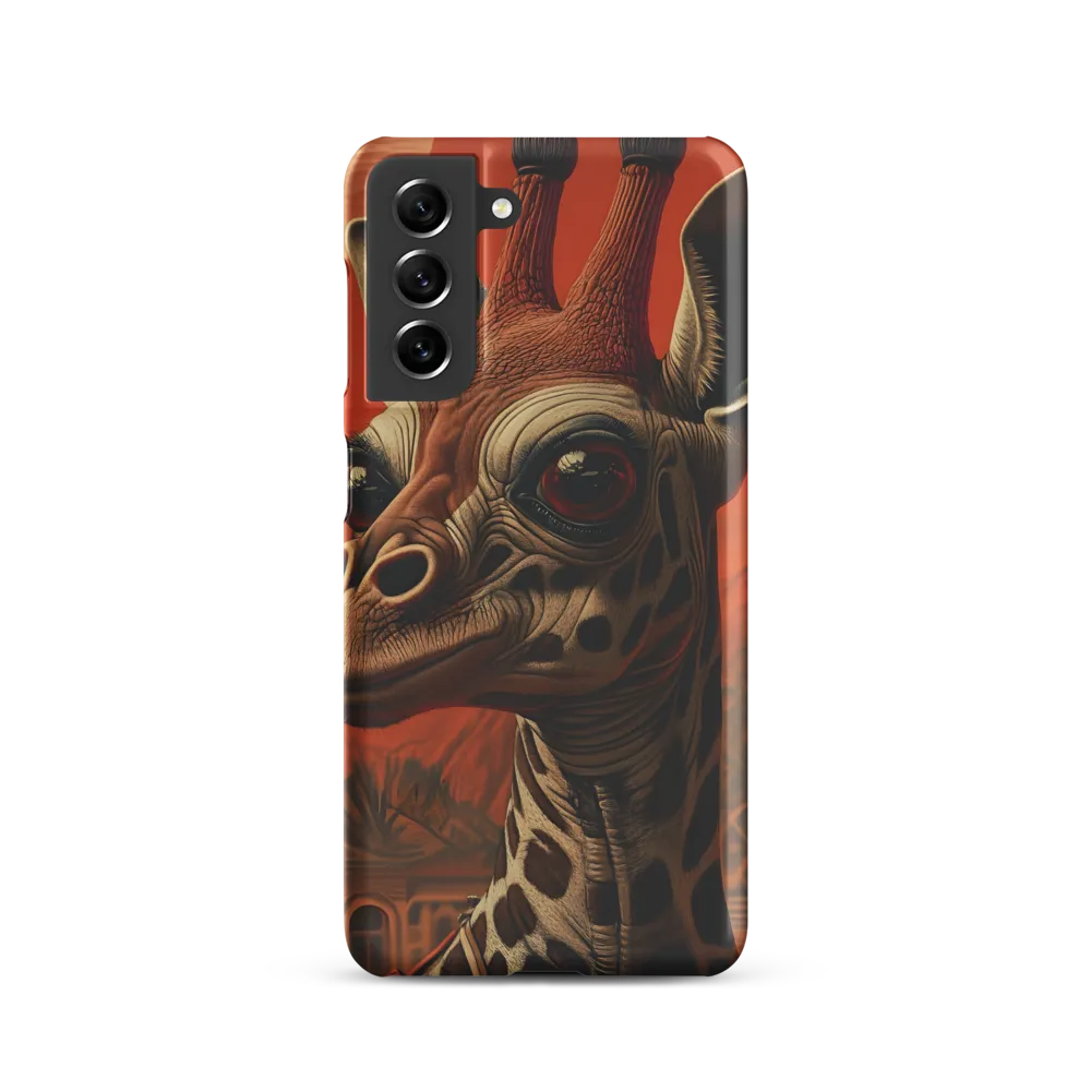 Whimsical Giraffe in an Orange Dreamscape