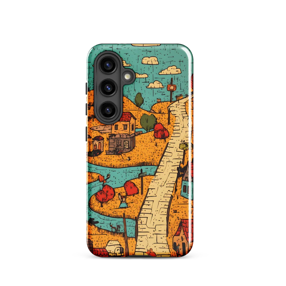 Whimsical Village Landscape | Phone Case |  S24 | Tough Case | Glossy