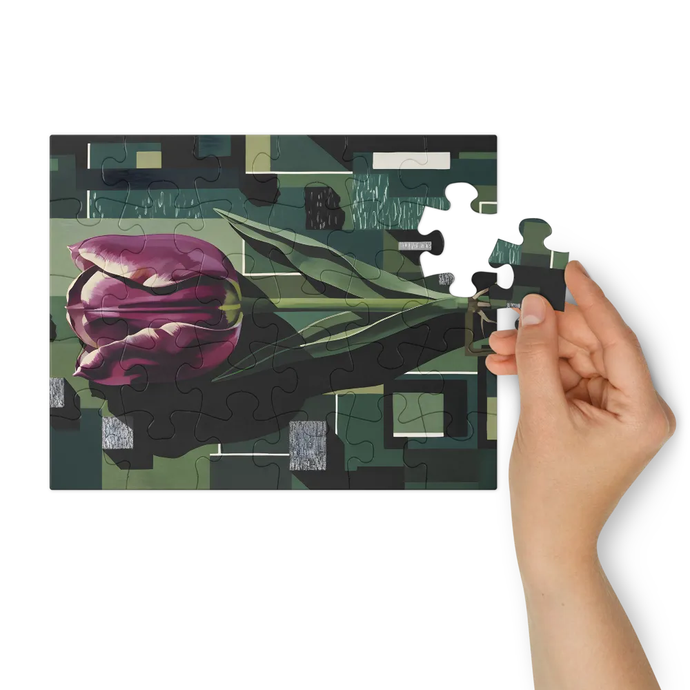 Geometric Tulip 
 Jigsaw Puzzle in Tin Box