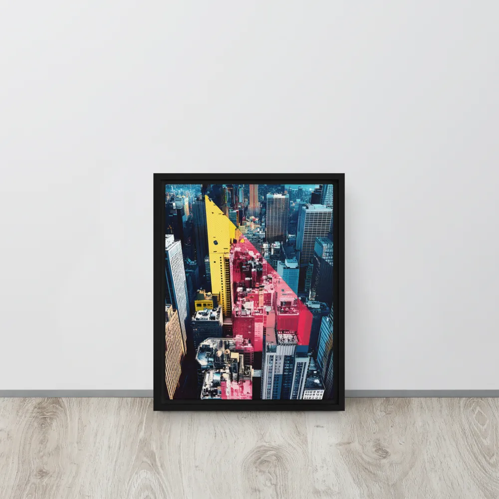 Dynamic Urban Symphony | Canvas with Black Frame | 11″×14″