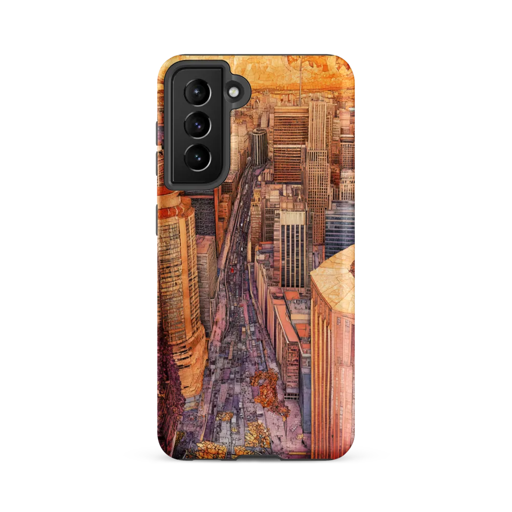 Mosaic Cityscape at Dusk