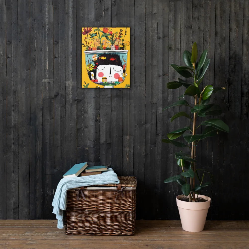 Whimsical Garden Head | Thin Canvas | 16″×20″