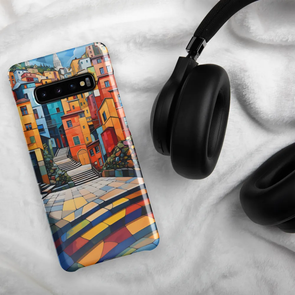 Vibrant Village: A Cubist Journey | Phone Case |  S10 Plus | Snap Case | Glossy