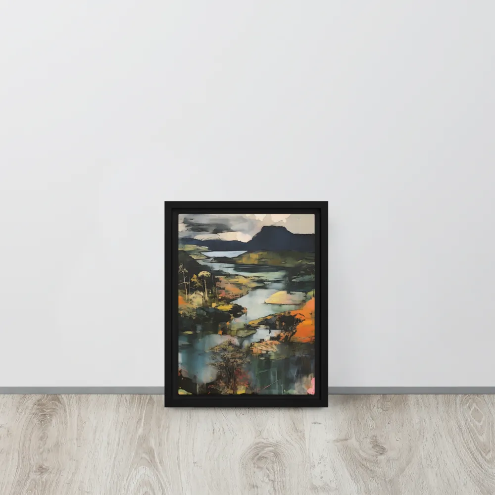 Harmony of Nature: An Abstract Journey | Canvas with White Frame | 9″×12″