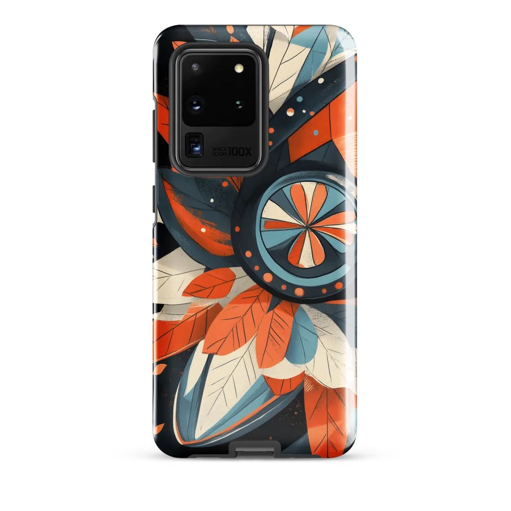 Floral Symphony in Orange and Teal