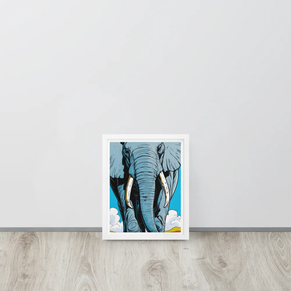 Majestic Presence: The Elephant | Canvas with White Frame | 8″×10″