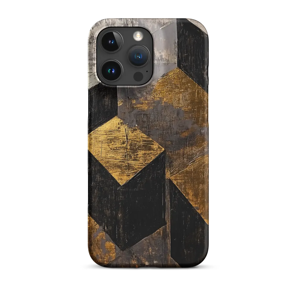 Geometric Harmony in Gold and Black | Phone Case |  16 Pro Max | Snap Case | Matte
