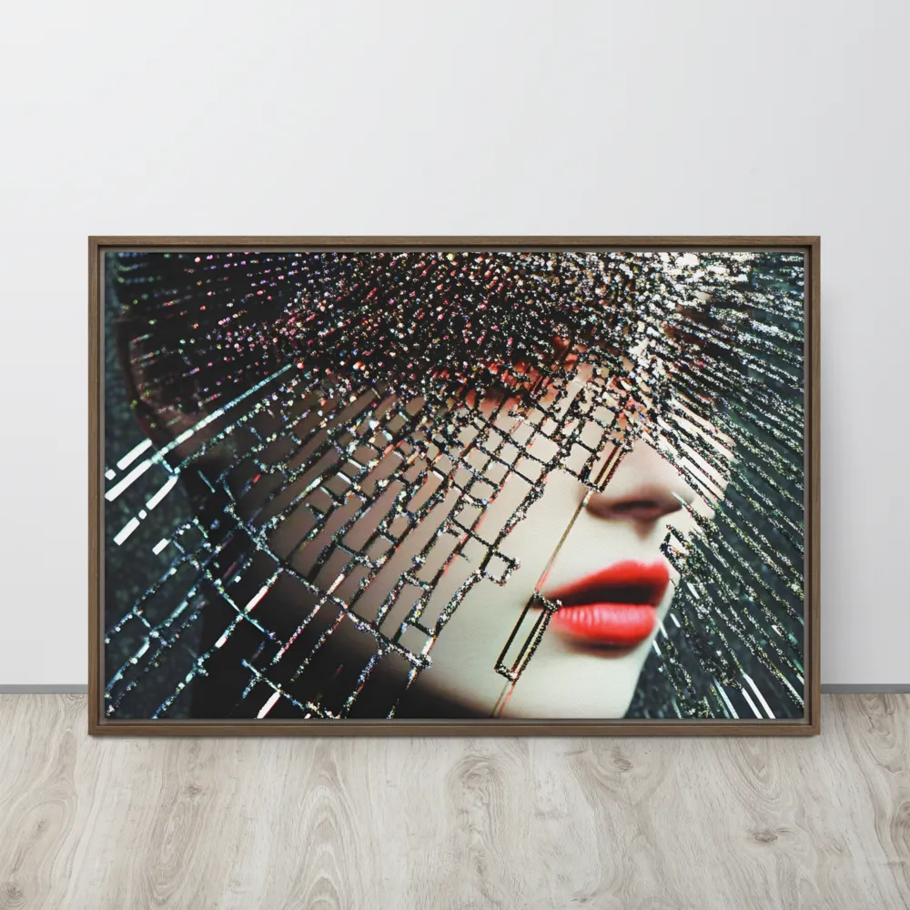Fractured Identity | Canvas with Brown Frame | 24″×36″