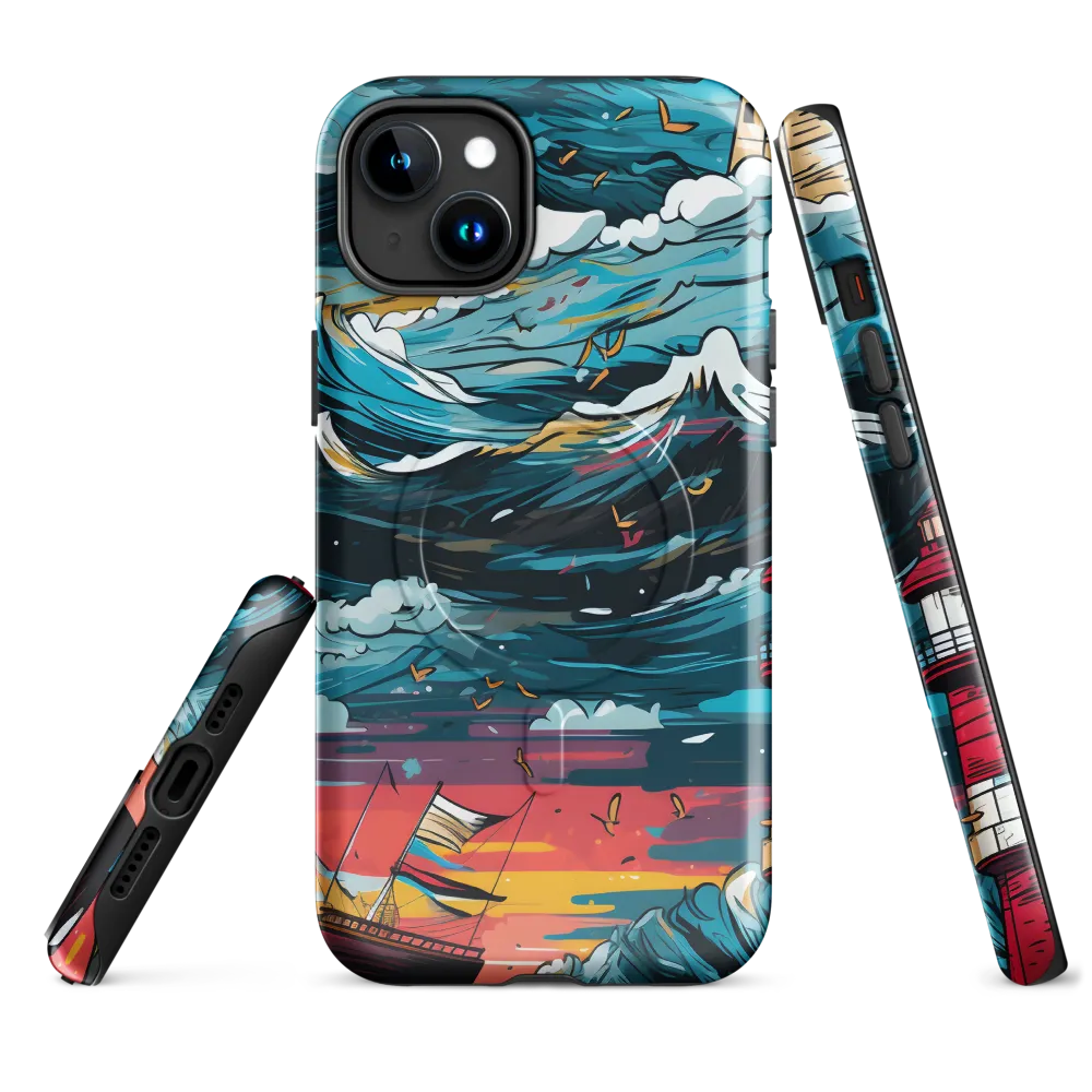 Turbulent Seas: A Lighthouse Adventure | Phone Case |  15 Plus | MagSafe® Tough Case | Glossy