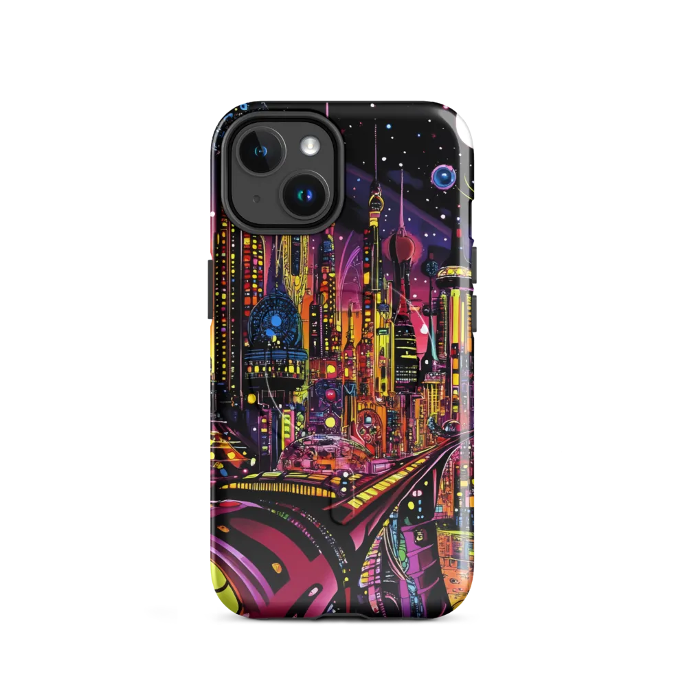 Neon Odyssey: A Journey Through Futuristic Realms | Phone Case |  14 | MagSafe® Tough Case | Glossy