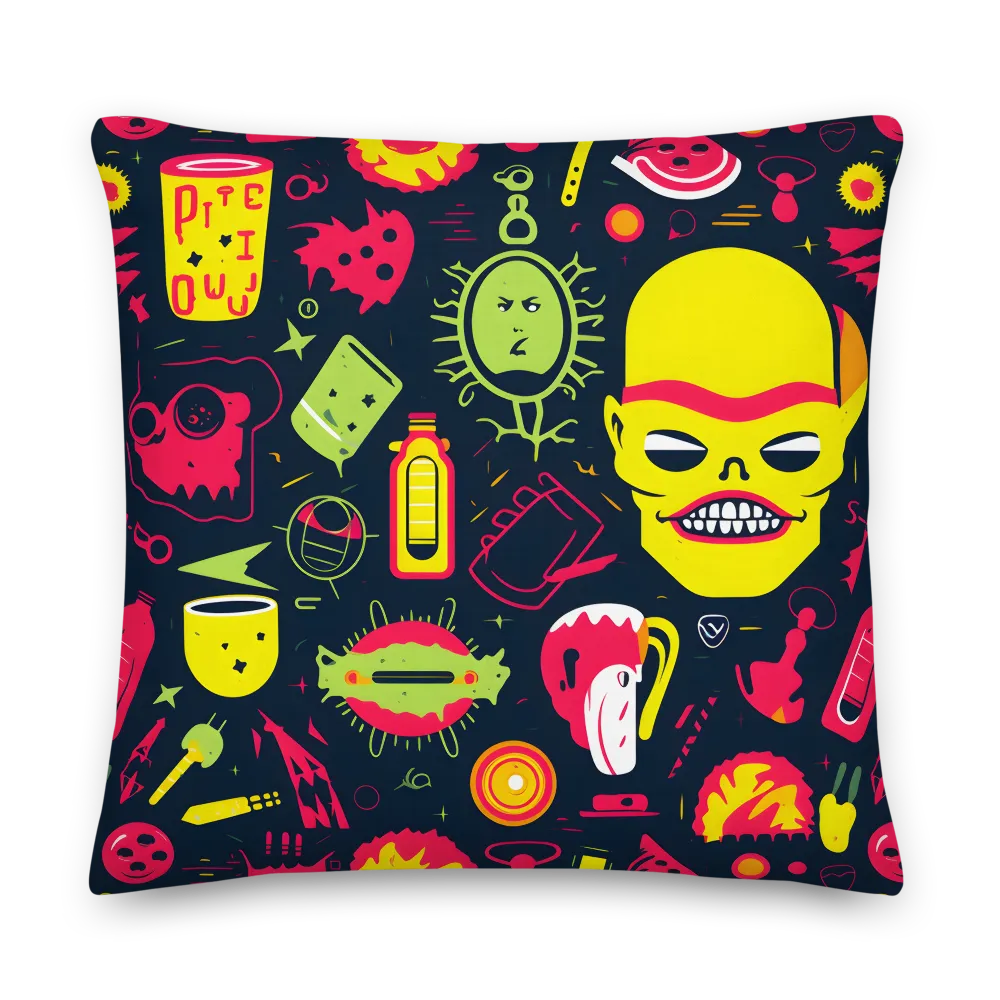 Neon Revelry: A Quirky Exploration of Modern Pop Art | Pillow & Pillow Case | Multiple Sizes