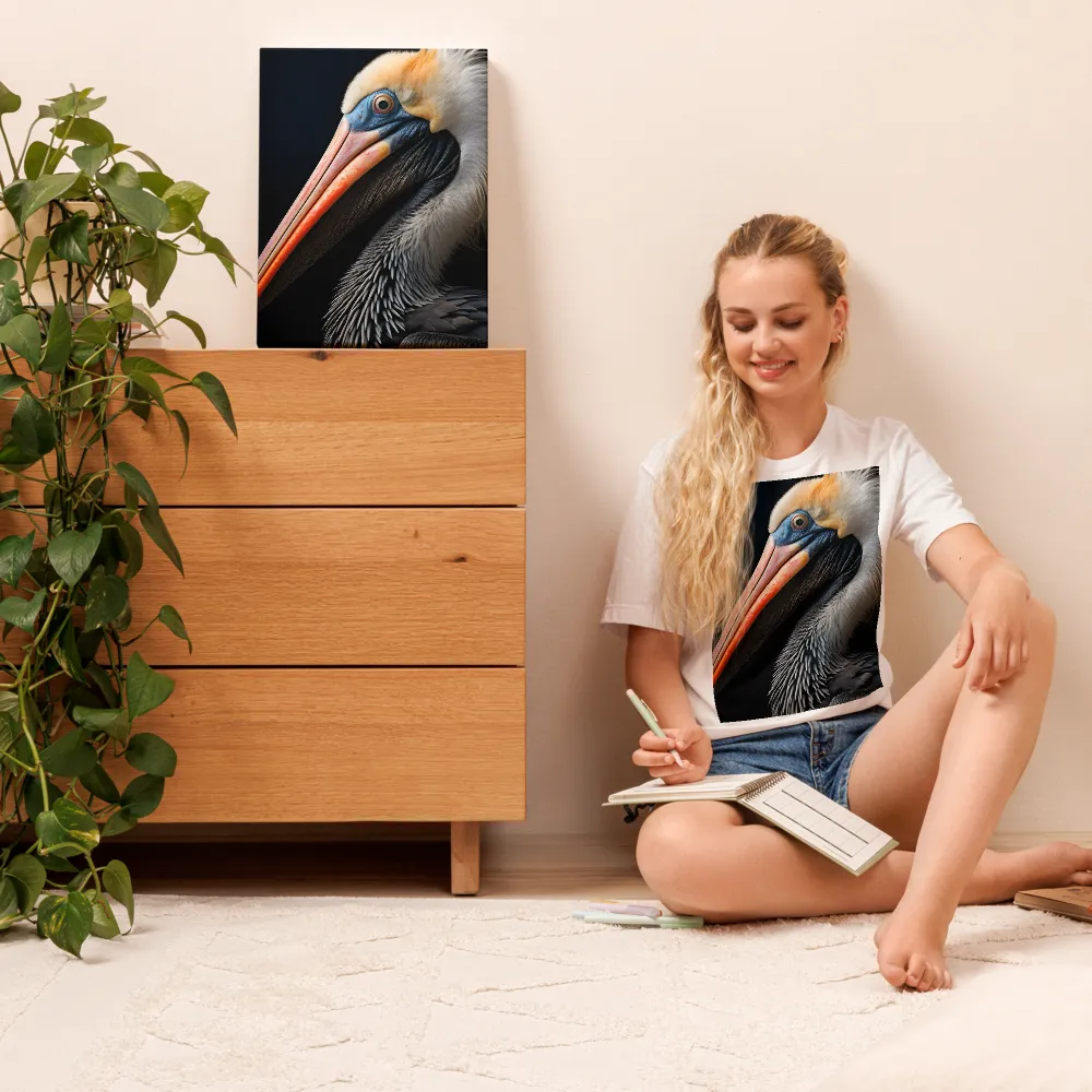 Majestic Portrait of a Pelican | Canvas | 12″×16″
