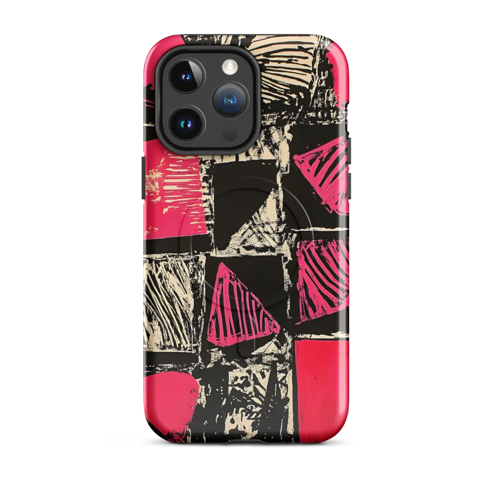 Geometric Symphony in Pink and Black