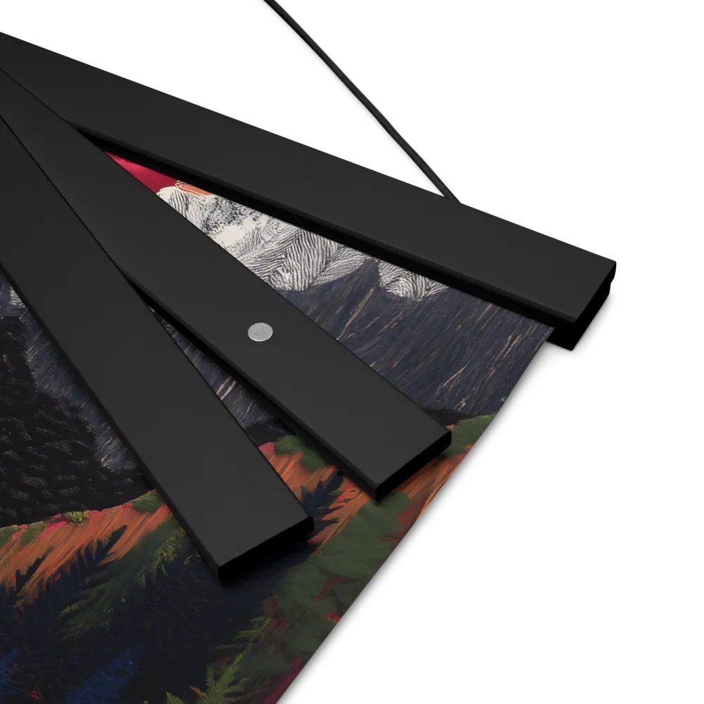 Ethereal Cascade: A Surreal Landscape | Poster With Black Wood Hanger | 12″×12″