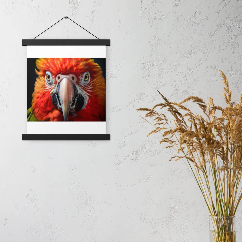 The Fiery Gaze of the Parrot | Poster With Black Wood Hanger | 11″×14″