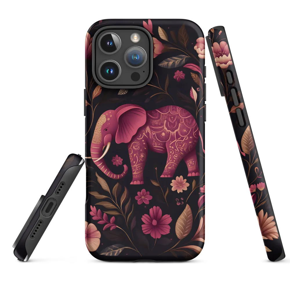 Paisley Elephant in Pink and Gold