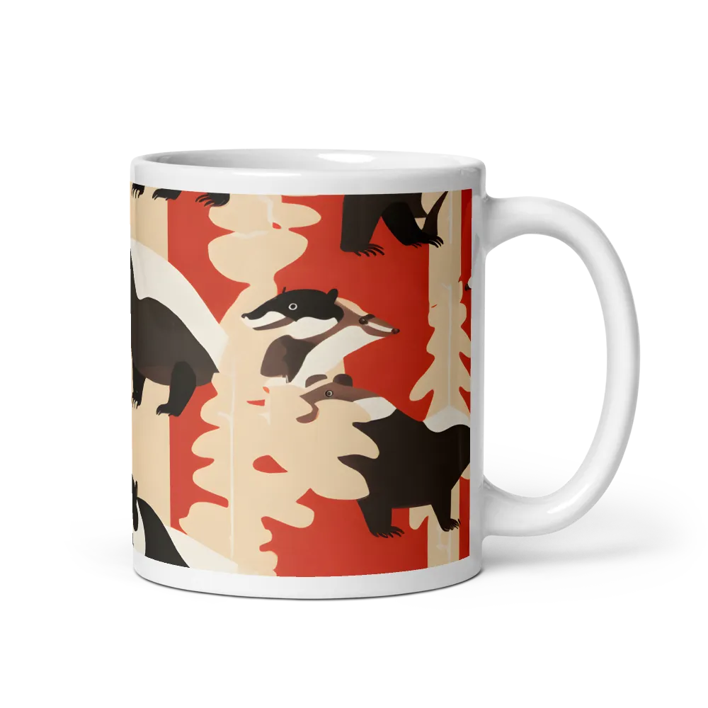 Wildlife Pattern: The Badger Tale | Mug with White inside | 11 oz