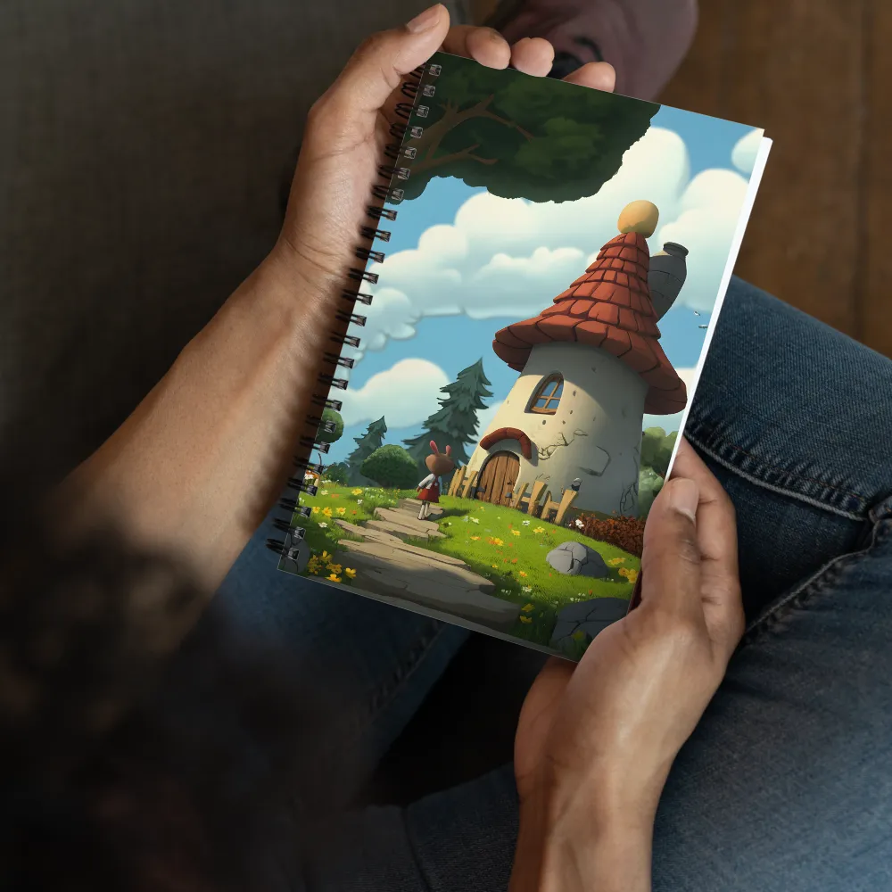 Whimsical Cottage in a Serene Landscape | Spiral Notebook