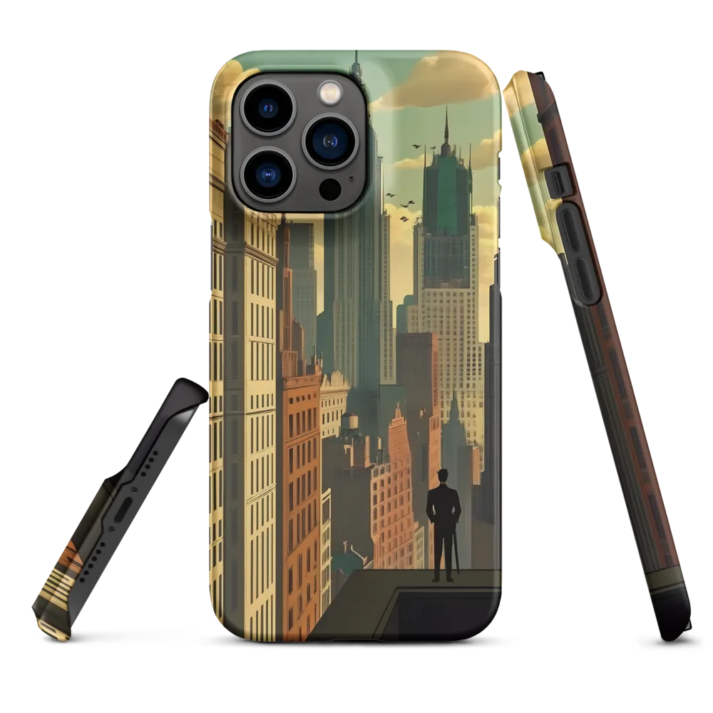 Urban Dreams: A Silhouette in Art Deco Cityscape